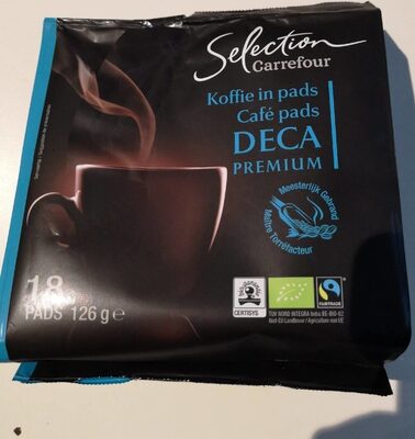 Café pads deca premium front packaging
