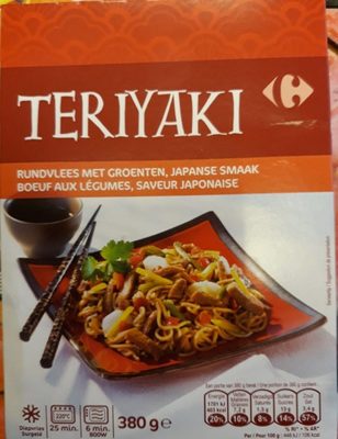 Teriyaki boeuf aux légumes, saveur japonaise front packaging
