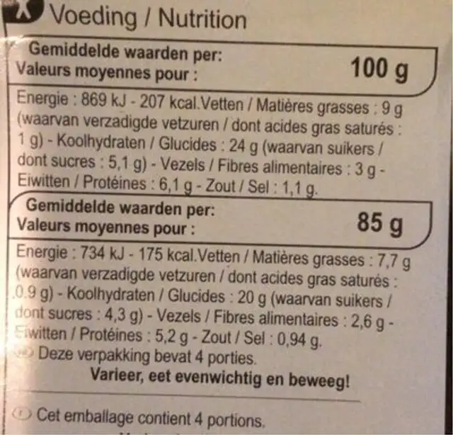 Carrefour Sensation Mini Loempia Poulet Aigre-Douce 12 Pièces nutrition facts table