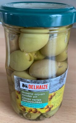 Olives vertes dénoyautées farcies aux anchois