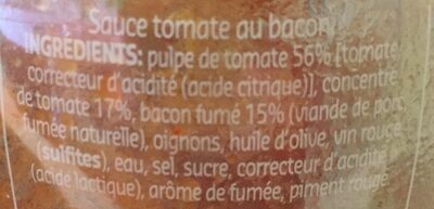 Toscana ingredients label