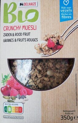 Bio crunchy muesli zaden & rood fruit