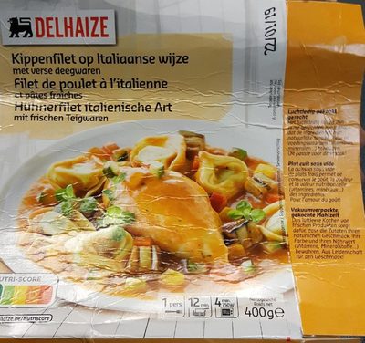 Filet de poulet à l'italienne et pâtes fraiches front packaging