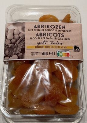 Abricots récoltés et emballés à la main front packaging