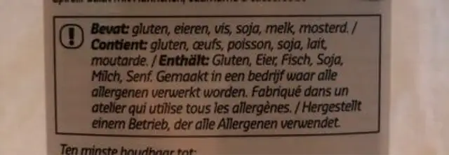 Spirelli nutrition facts table