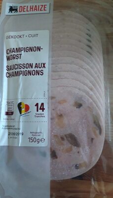 Saucisson aux champignons front packaging