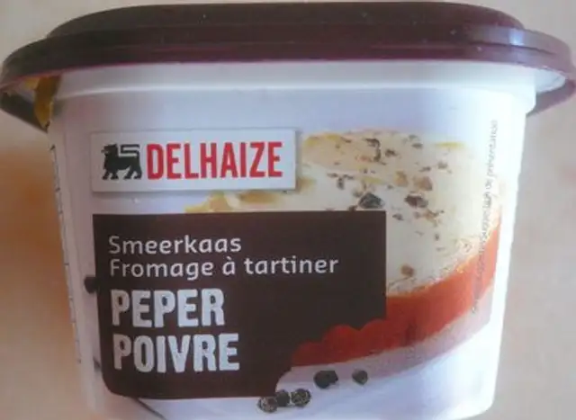 Fromage à tartiner au poivre ingredients label