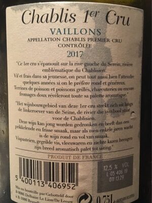 Chablis 1er cru Vaillons front packaging