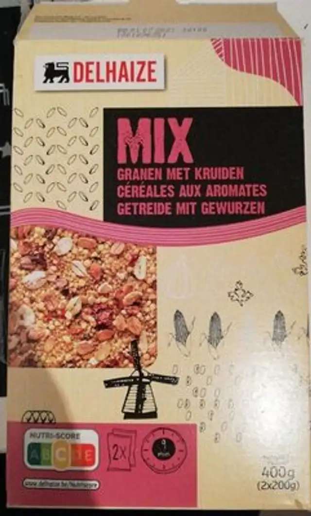 Mix céréales aux aromates front packaging