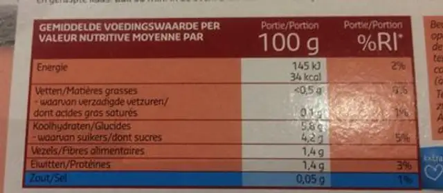Tomate en cubes ingredients label