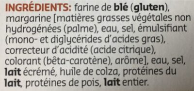 Bouchées ingredients label