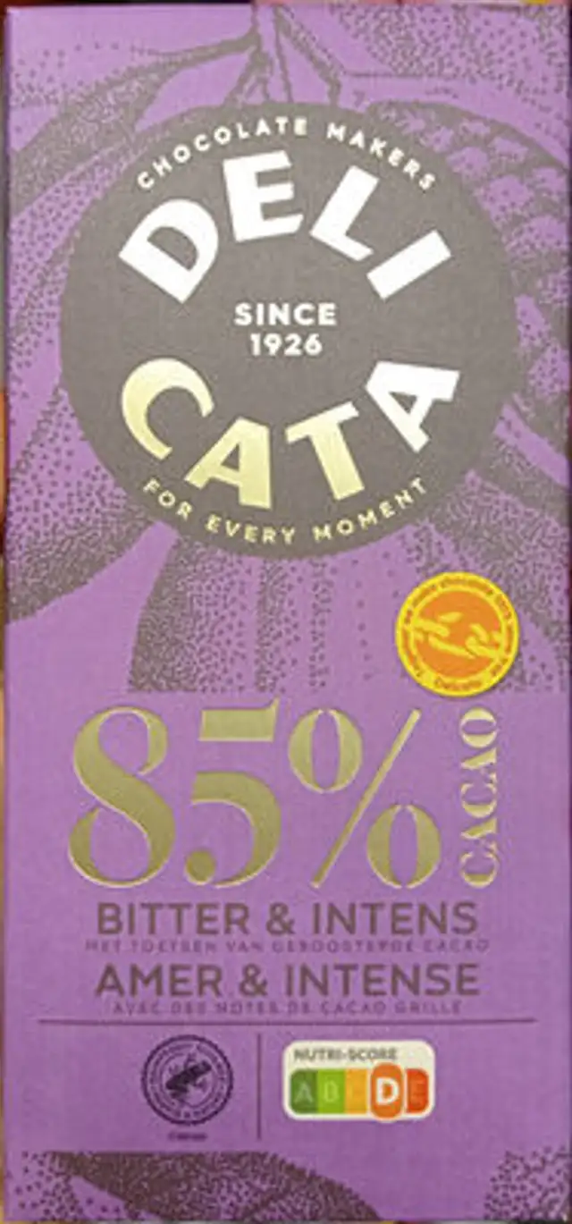 Cocoa 85% Dark chocolate front packaging