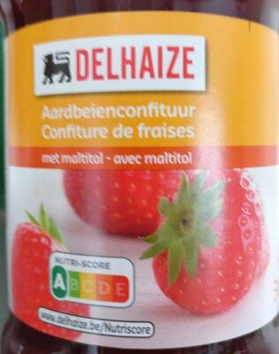 Confiture de fraises avec maltitol front packaging