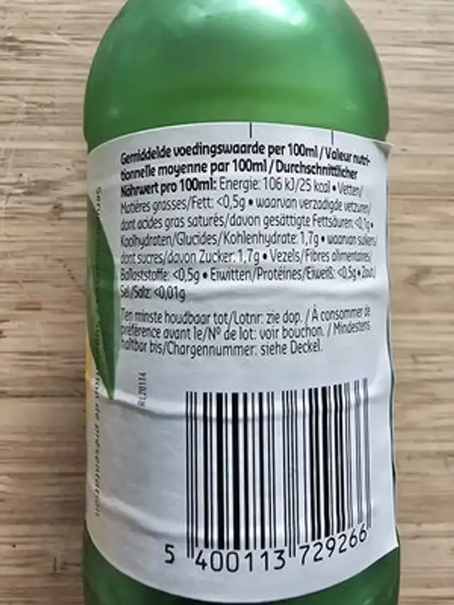 Lemonjuice from concentrate nutrition facts table