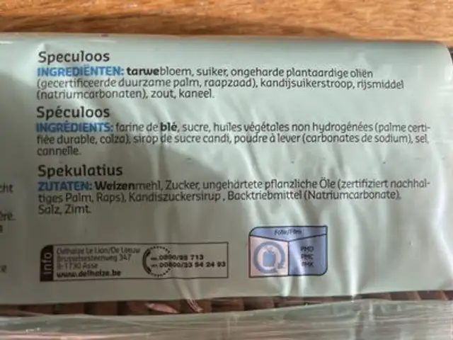 Speculoos original ingredients label