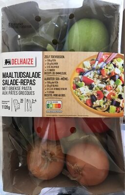 Salade-repas aux pâtes grècques front packaging