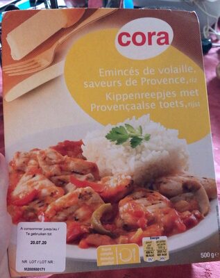 Emincés de volaille,saveur de provense,riz