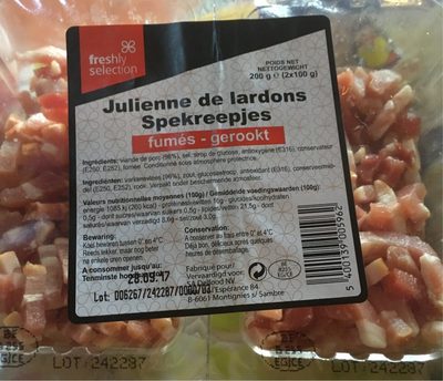 Julienne de lardons fumés
