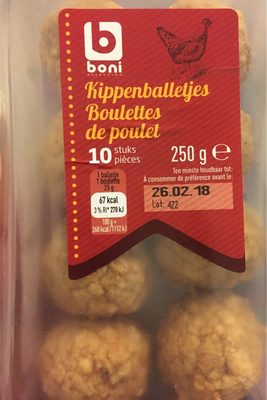 Boulettes de poulet front packaging