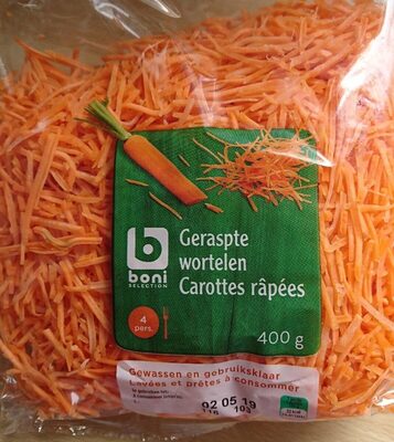 Carottes râpées front packaging