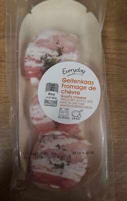 Fromage de chèvre bardé de lard fumé front packaging