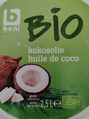 Huile de coco bio front packaging