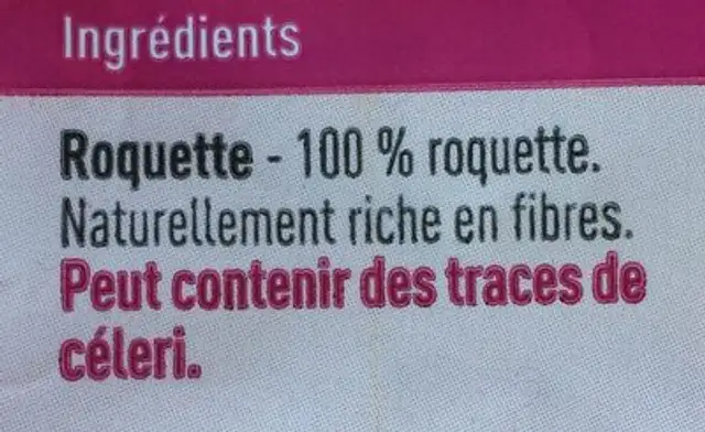 Roquette ingredients label