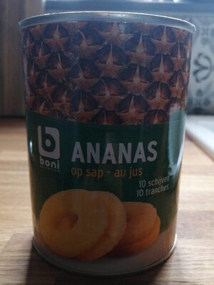 Ananas au jus front packaging