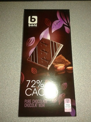 Chocolat noir 72% cacao front packaging