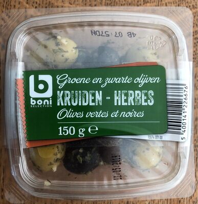 Olives vertes et noires -Herbes