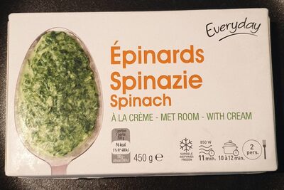 Épinards à la crème front packaging