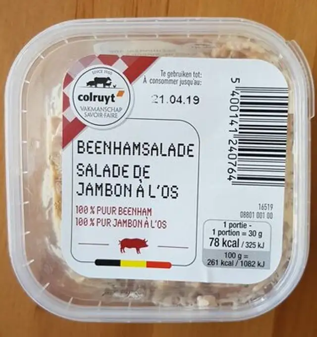 Salade de jambon à l'os front packaging