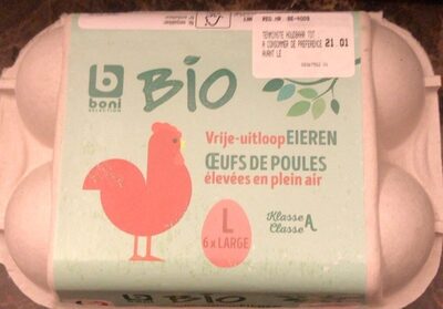 Bio vrije-uitloop eieren front packaging
