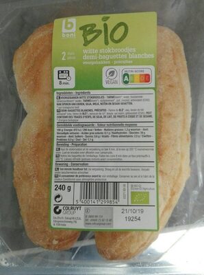 Demi-baguettes blanches precuites