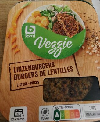 Burgers de lentilles front packaging