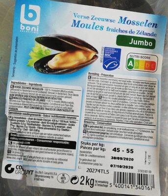 Moules fraîches de Zélande