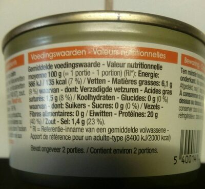 Saumon rose nutrition facts table