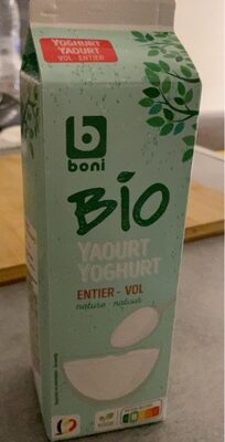 Bio yoghurt entier
