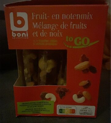 Melange de fruits et de noix front packaging