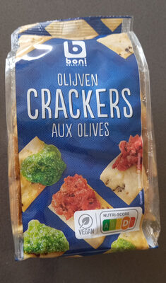 Crackers aux olives front packaging