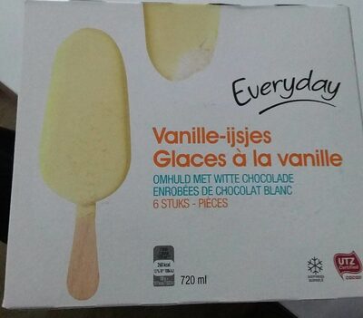 Glaces à la vanille chocolat blanc