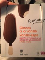 Glaces à la vanille enrobés de chocolat au lait