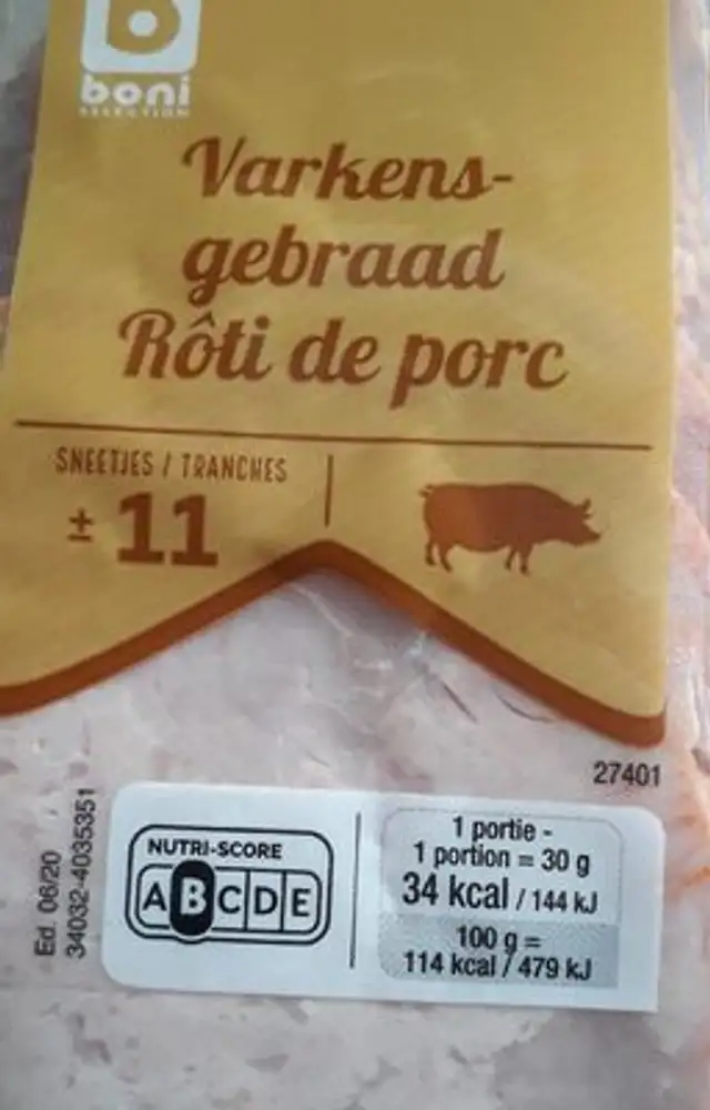 Rôti de porc front packaging