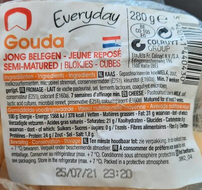 Gauda kaasblokjes front packaging