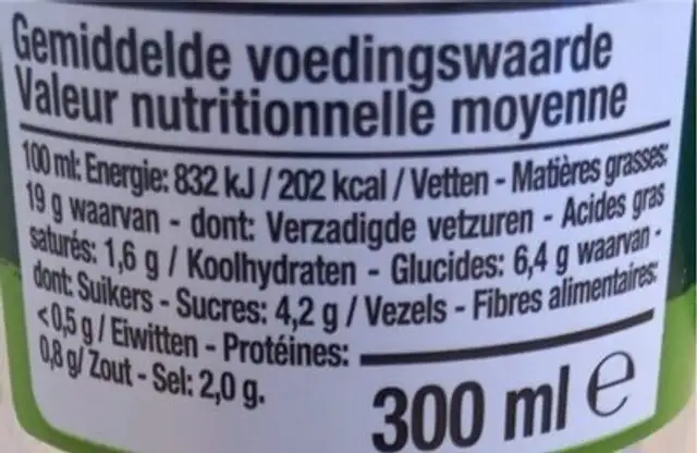 b boni SELECTION DRESSING Fijne kruiden Fínes herb nutrition facts table