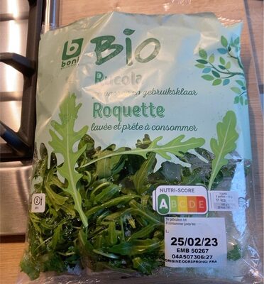 Roquette bio lavée et prête à consommer front packaging