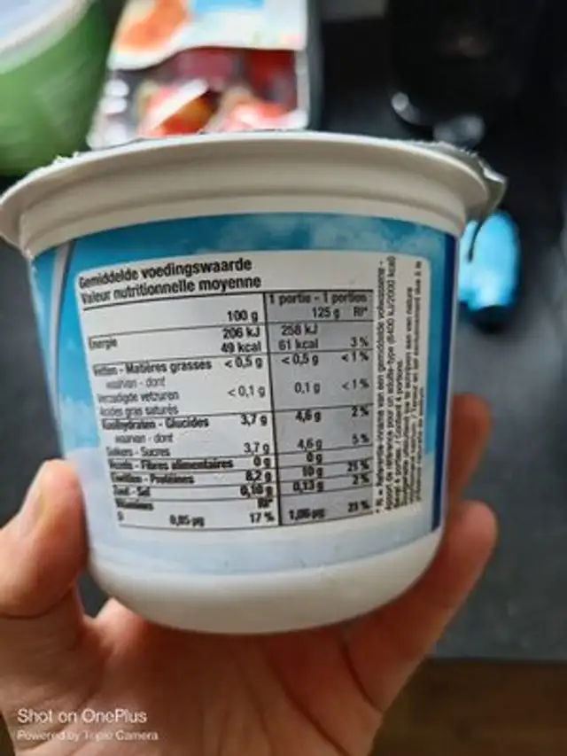 Verse Magere Kaas nutrition facts table