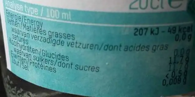 Fair trade - Tropical jus nutrition facts table