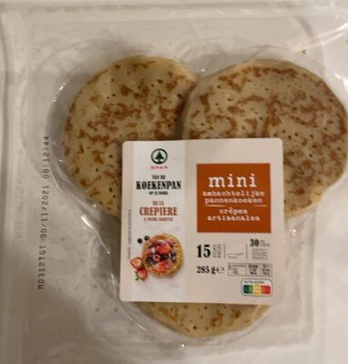 Mini ambachtelijke pannenkoeken front packaging