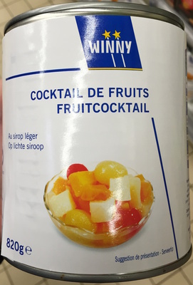 Cocktail de fruits au sirop léger front packaging